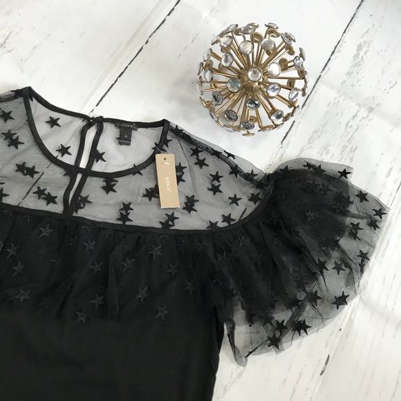 J. Crew Tulle Top Black NWT - Picture 6 of 8